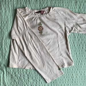 Nevada Large Cream Crop Top Long Sleeve